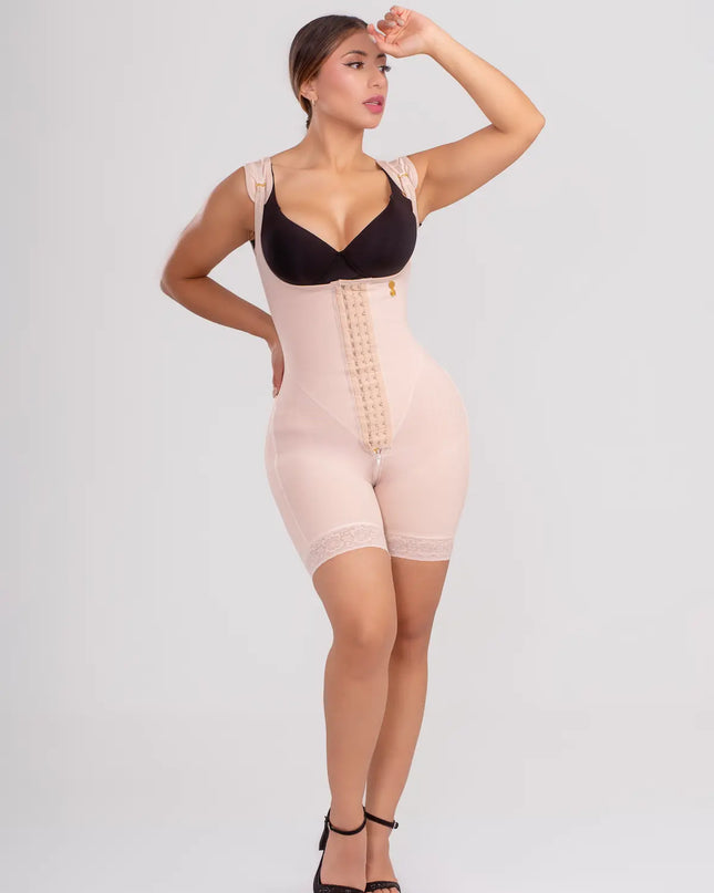 Faja moldeadora uso diario media pierna broche frontal