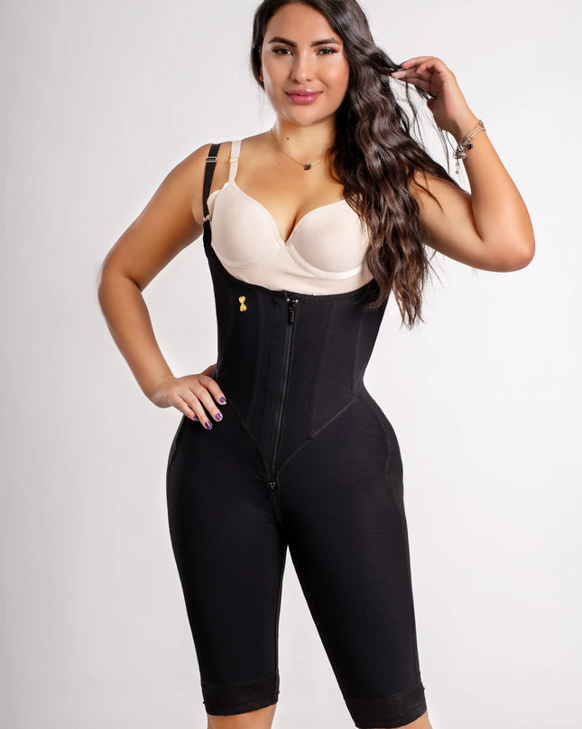 Faja reloj arena cierre invisible larga hasta la rodilla negra