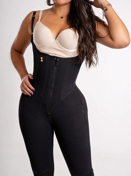 Faja reloj arena cierre invisible larga hasta la rodilla negra