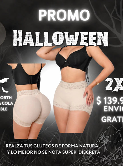 Promo Halloween Faja Short Nicole cola invisible 2x$139.900
