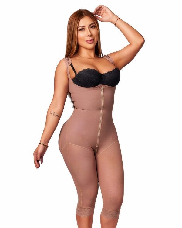 FAJA TIPO RELOJ DE ARENA CIERRE INVISIBLE LARGA COCOA