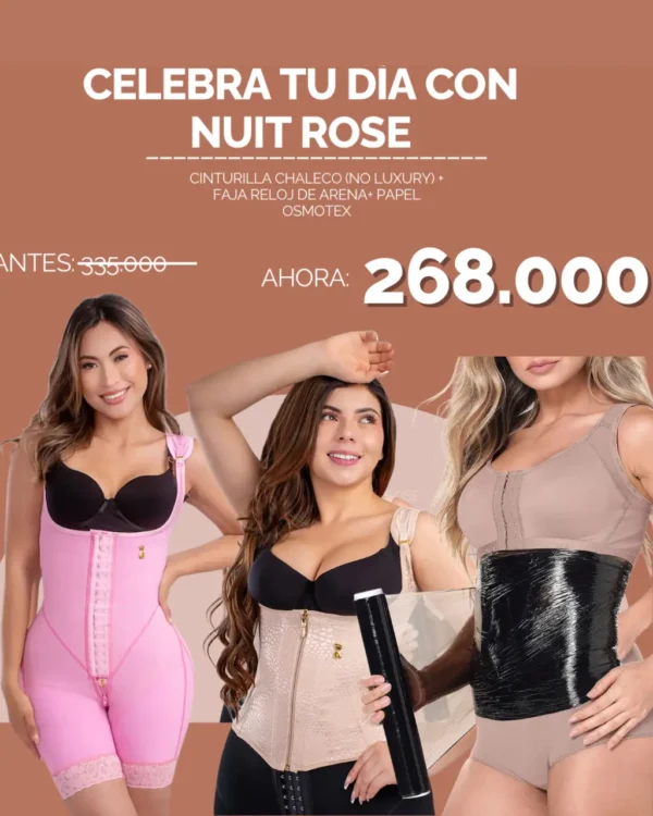 Cinturilla chaleco+Faja reloj de arena+Papel osmotex